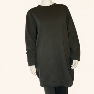 Black Long Sleeve Sweatshirt Dress